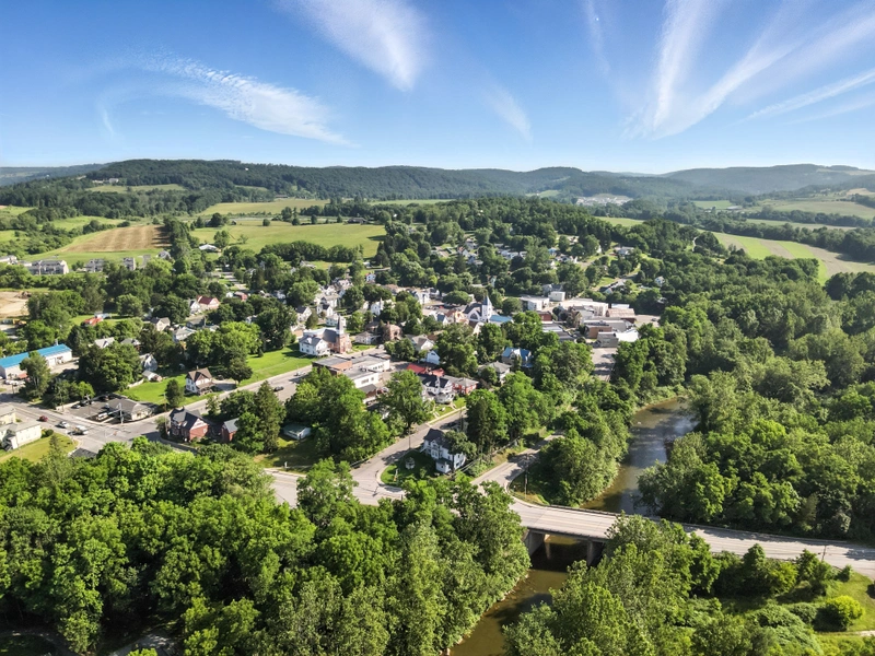 Wyalusing Aerial View 4 Drone flyover image 4 of Wyalusing, PA