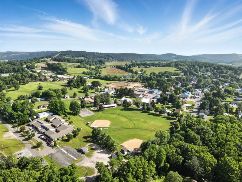 Wyalusing Aerial View 5 Drone flyover image 5 of Wyalusing, PA