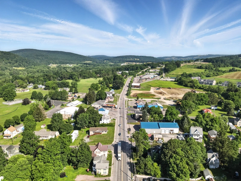 Wyalusing Aerial View 6 Drone flyover image 6 of Wyalusing, PA