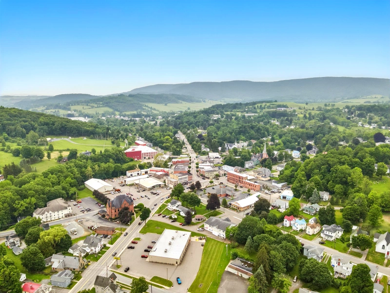 Troy Aerial View 1 Drone flyover image 1 of Troy, PA