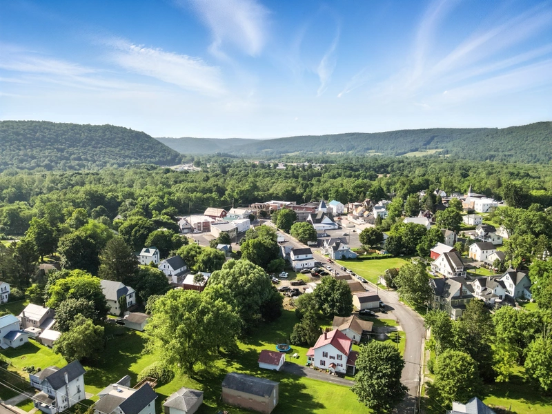 Wyalusing Aerial View 12 Drone flyover image 12 of Wyalusing, PA