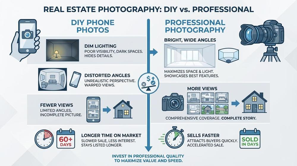 DIY vs professional real estate photography comparison