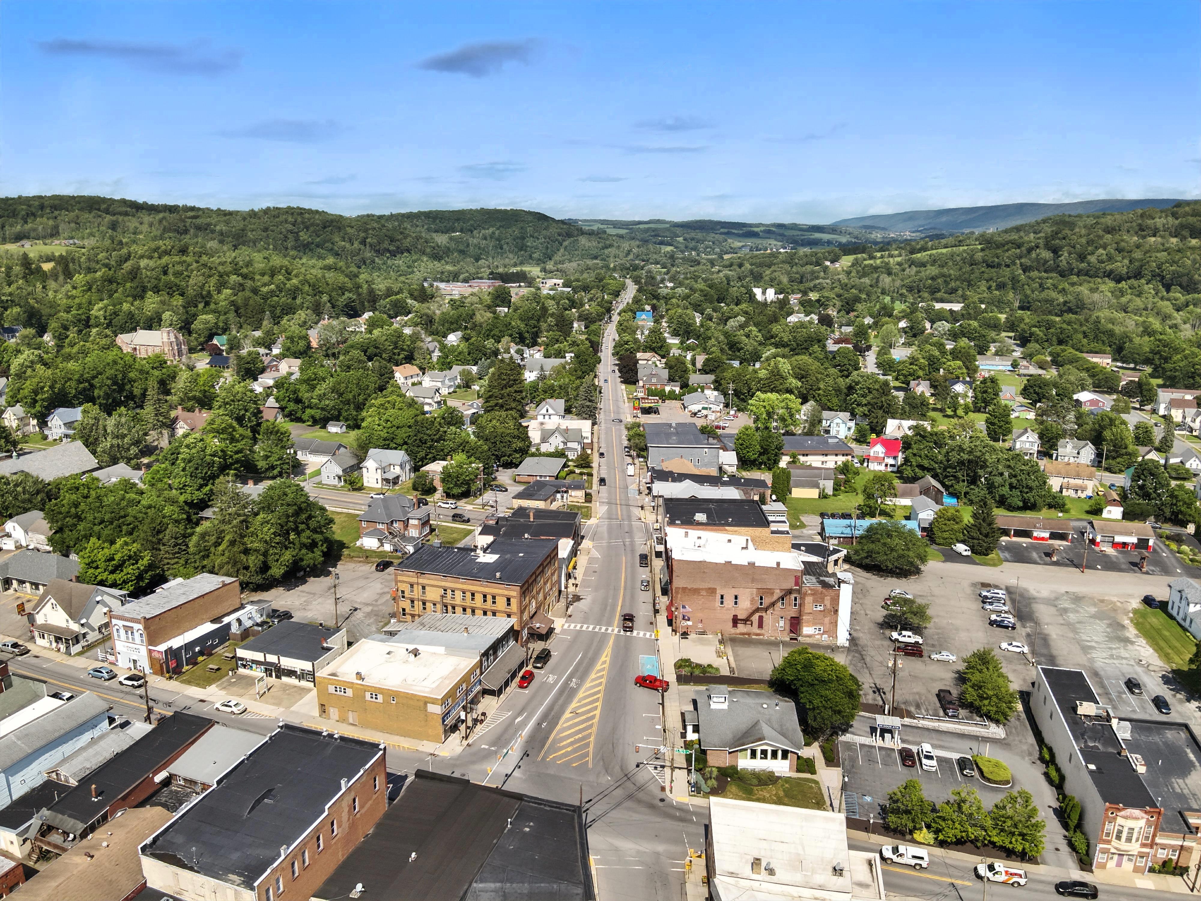 Canton Aerial View 2 Drone flyover image 2 of Canton, PA