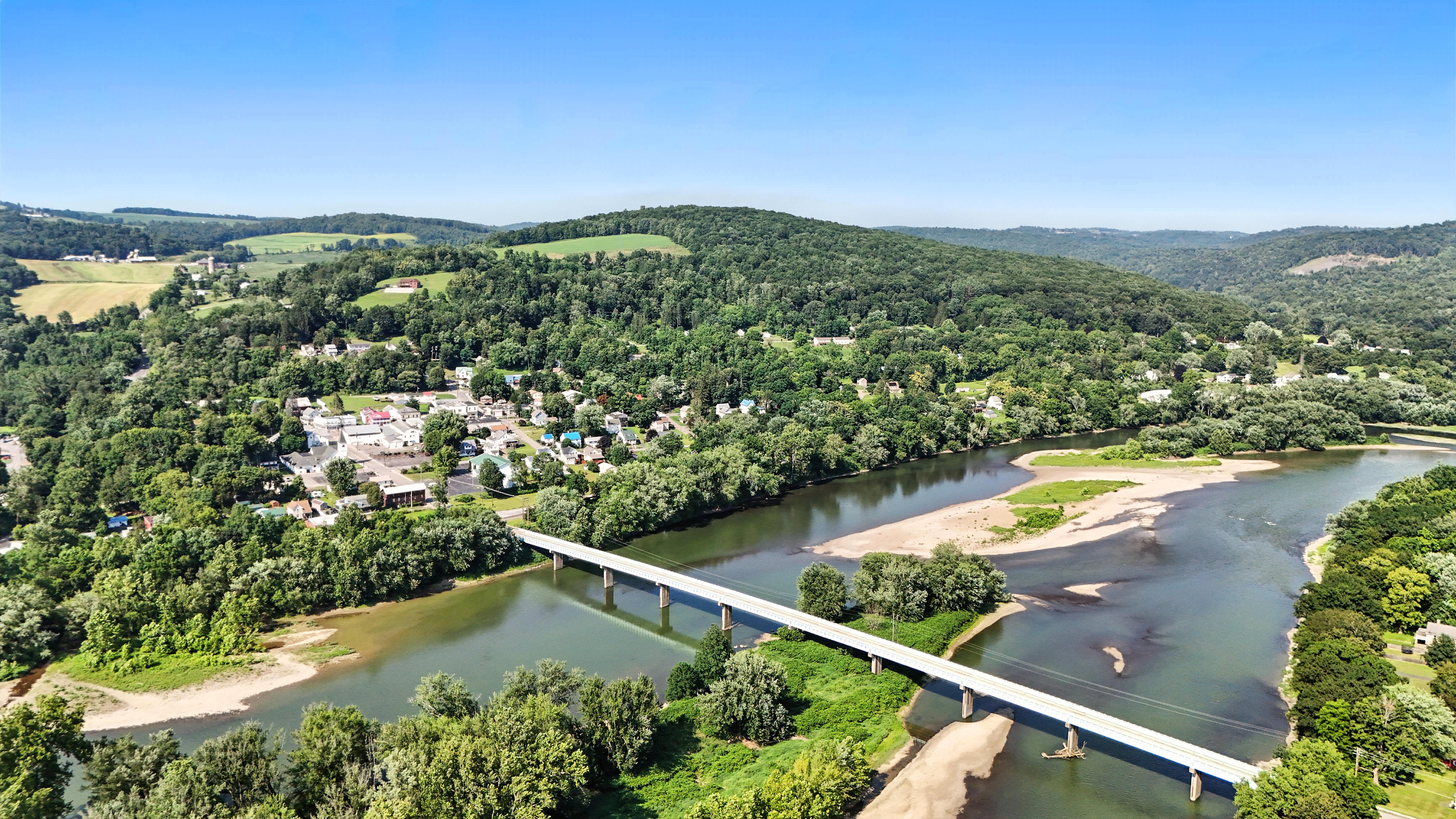 Laceyville Aerial View 2 Drone flyover image 2 of Laceyville, PA