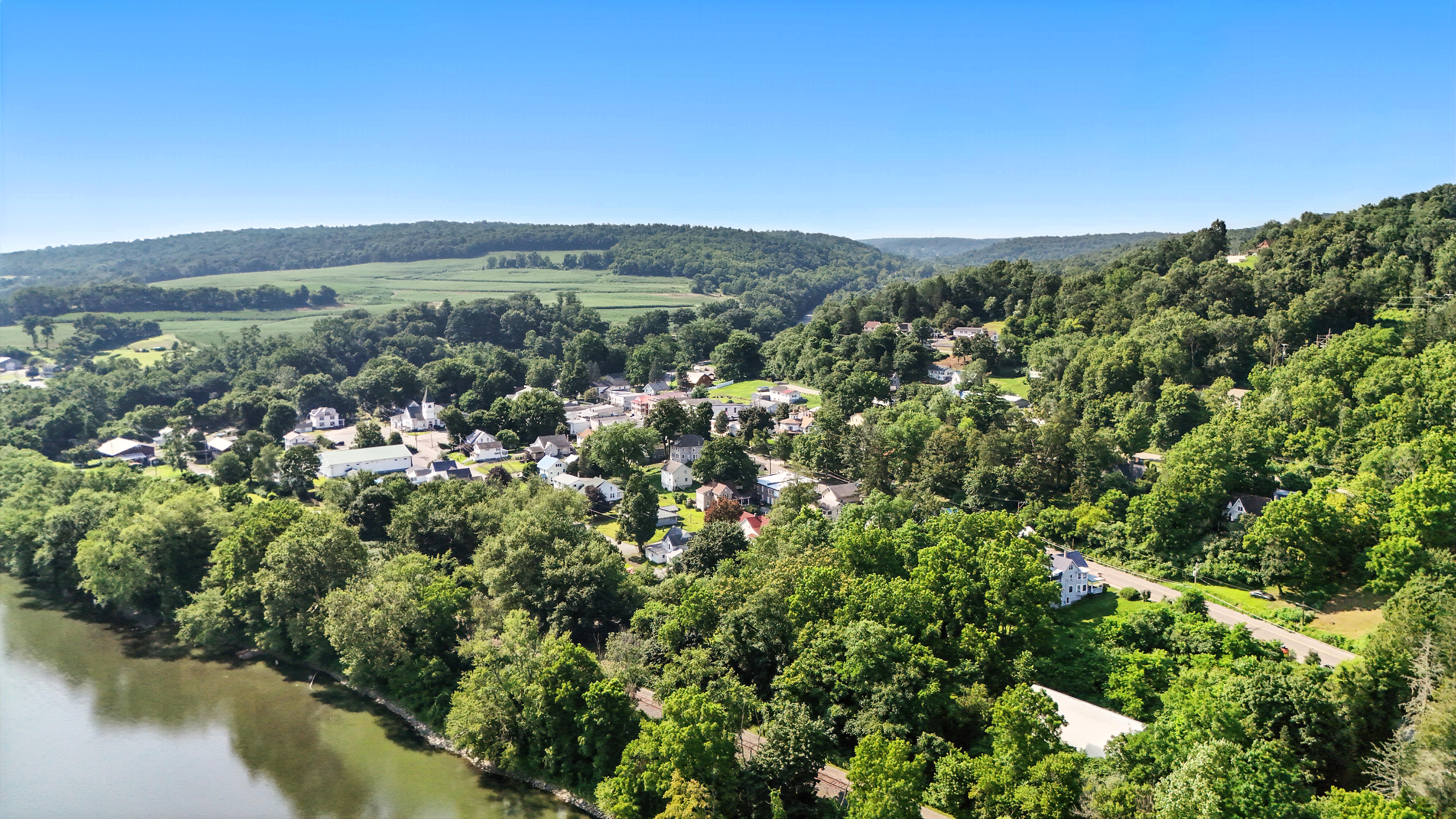 Laceyville Aerial View 4 Drone flyover image 4 of Laceyville, PA