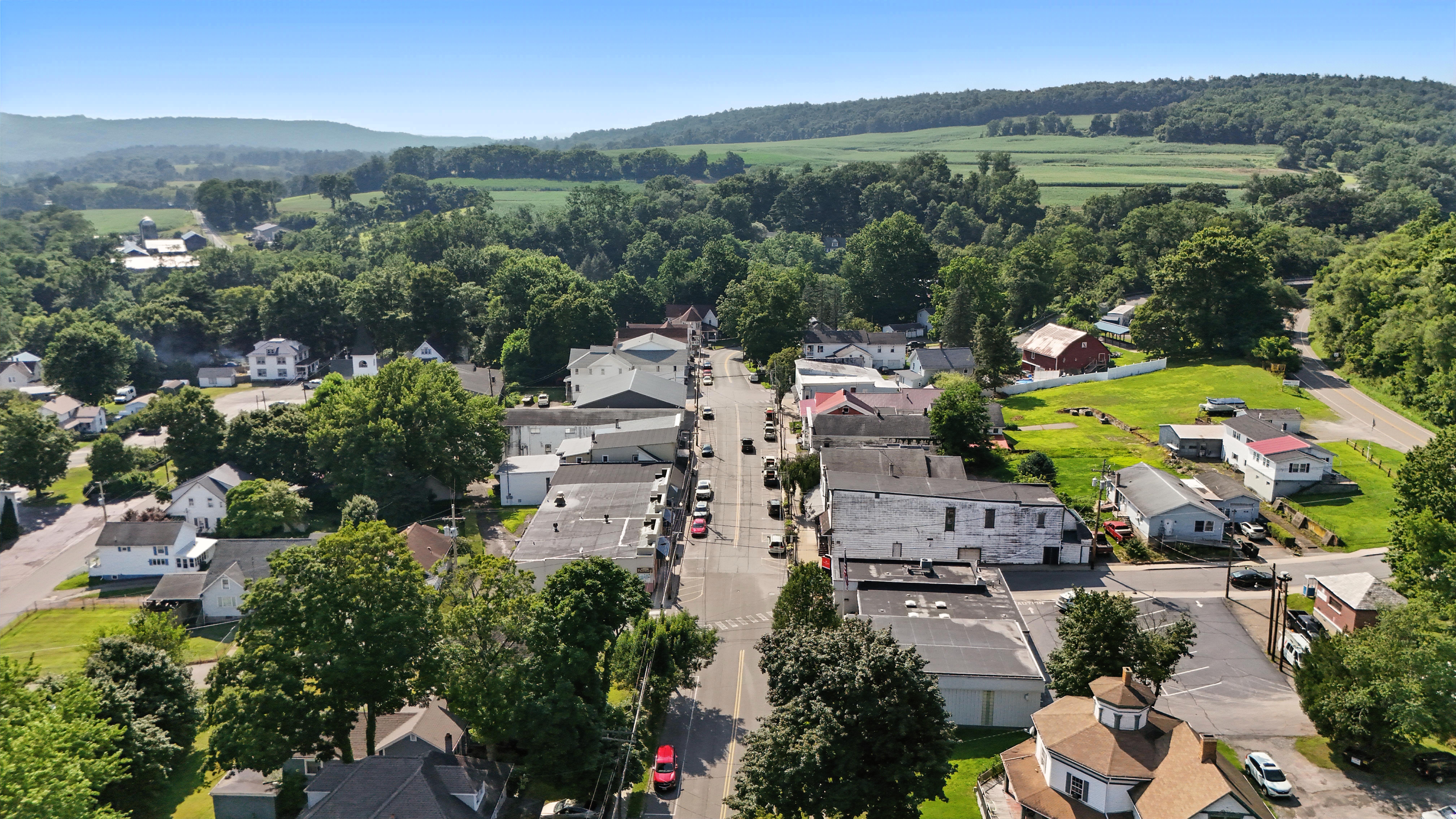 Laceyville Aerial View 7 Drone flyover image 7 of Laceyville, PA