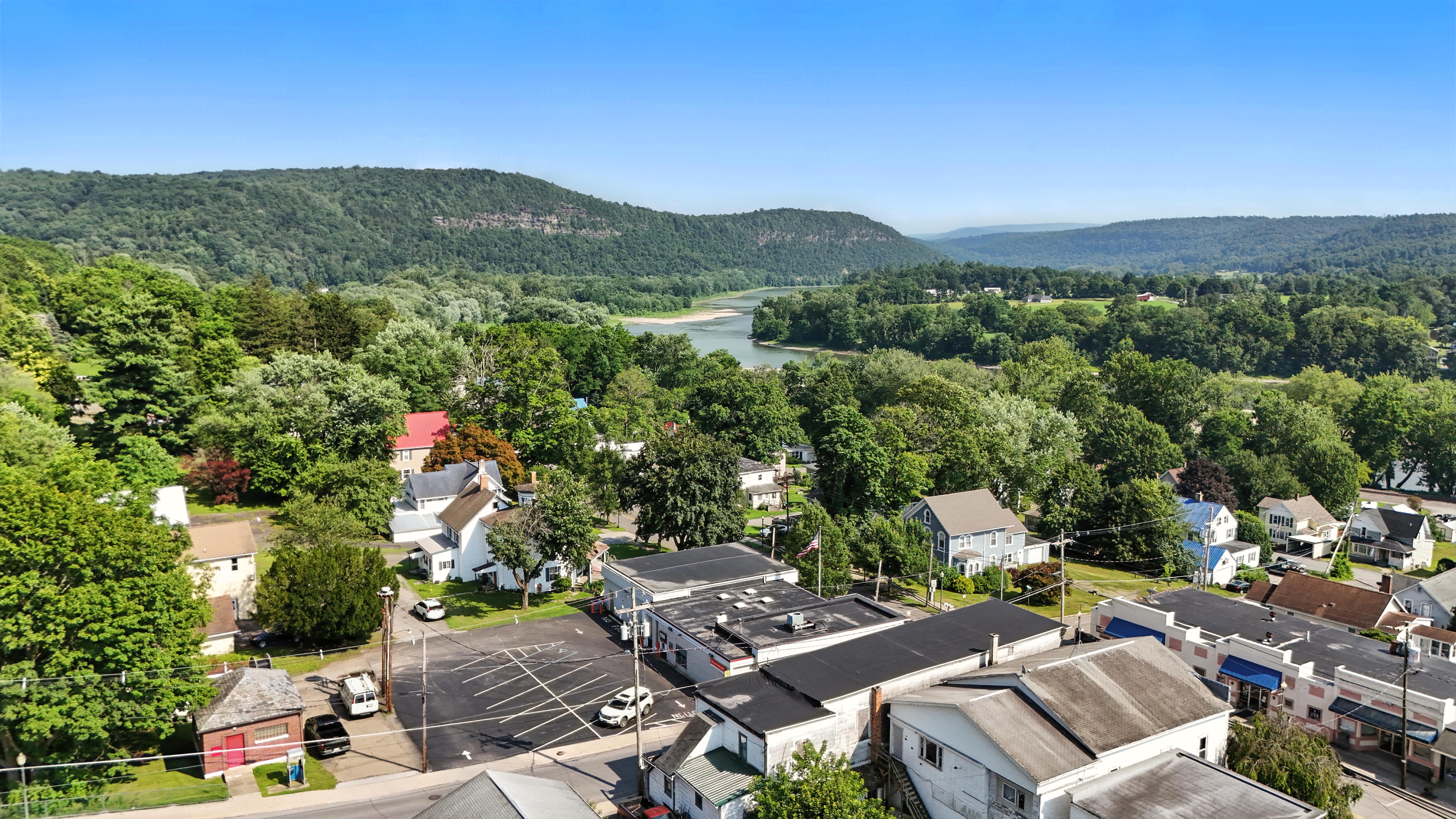 Laceyville Aerial View 9 Drone flyover image 9 of Laceyville, PA