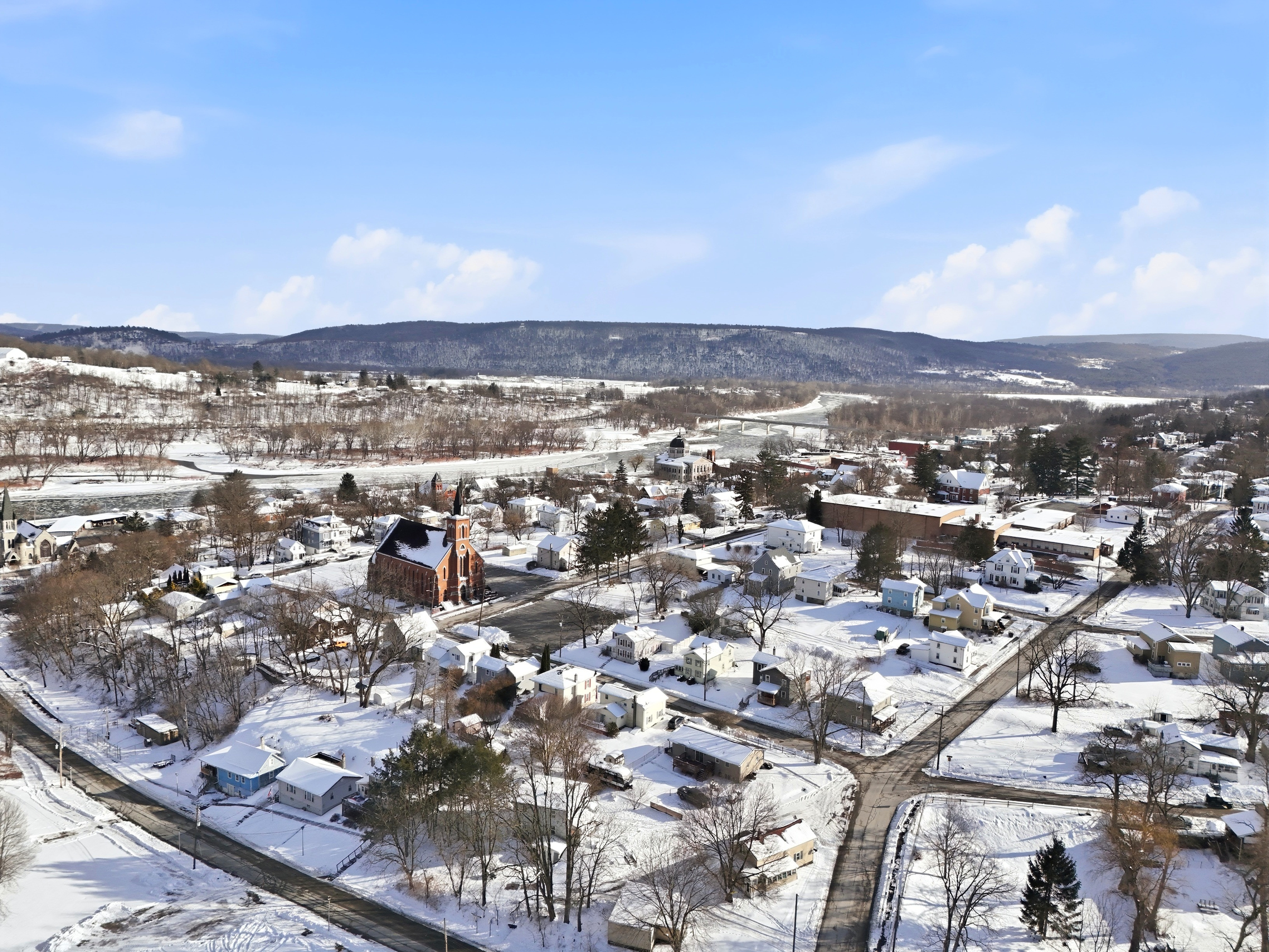 Drone flyover image 2 of Towanda, PA
